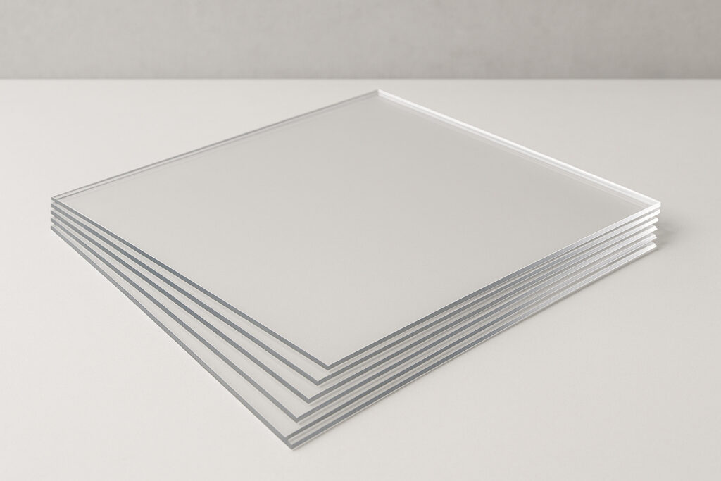 stapel von acrylglas für bilderrahmen